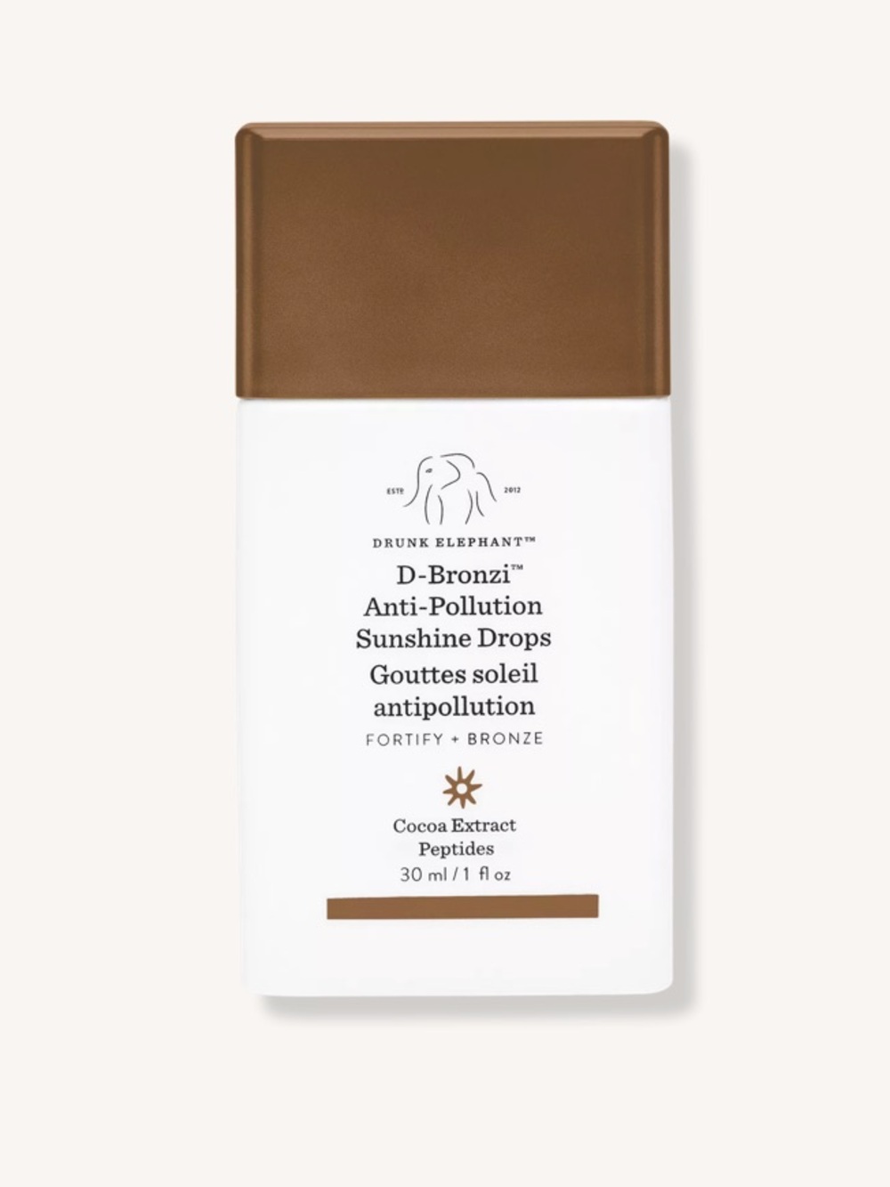 BNIB :: Drunk Elephant :: D-Bronzi Anti-Pollution Bronzing Drops with Peptides